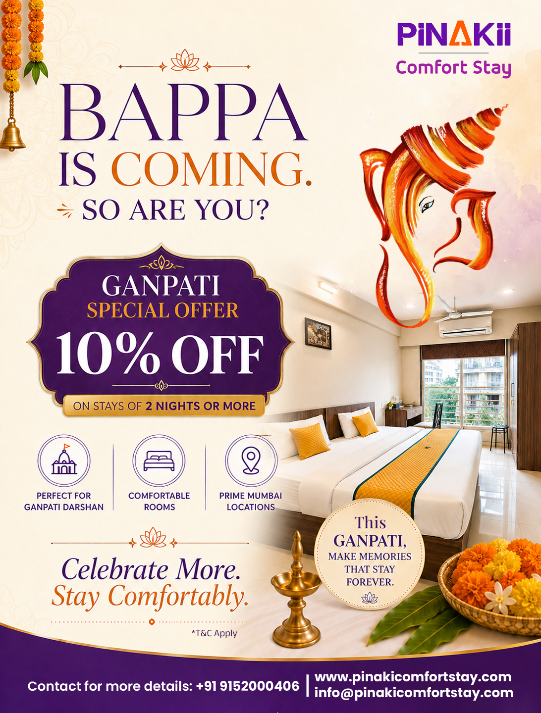 Pinaki Comfort Stay Ganpati offer